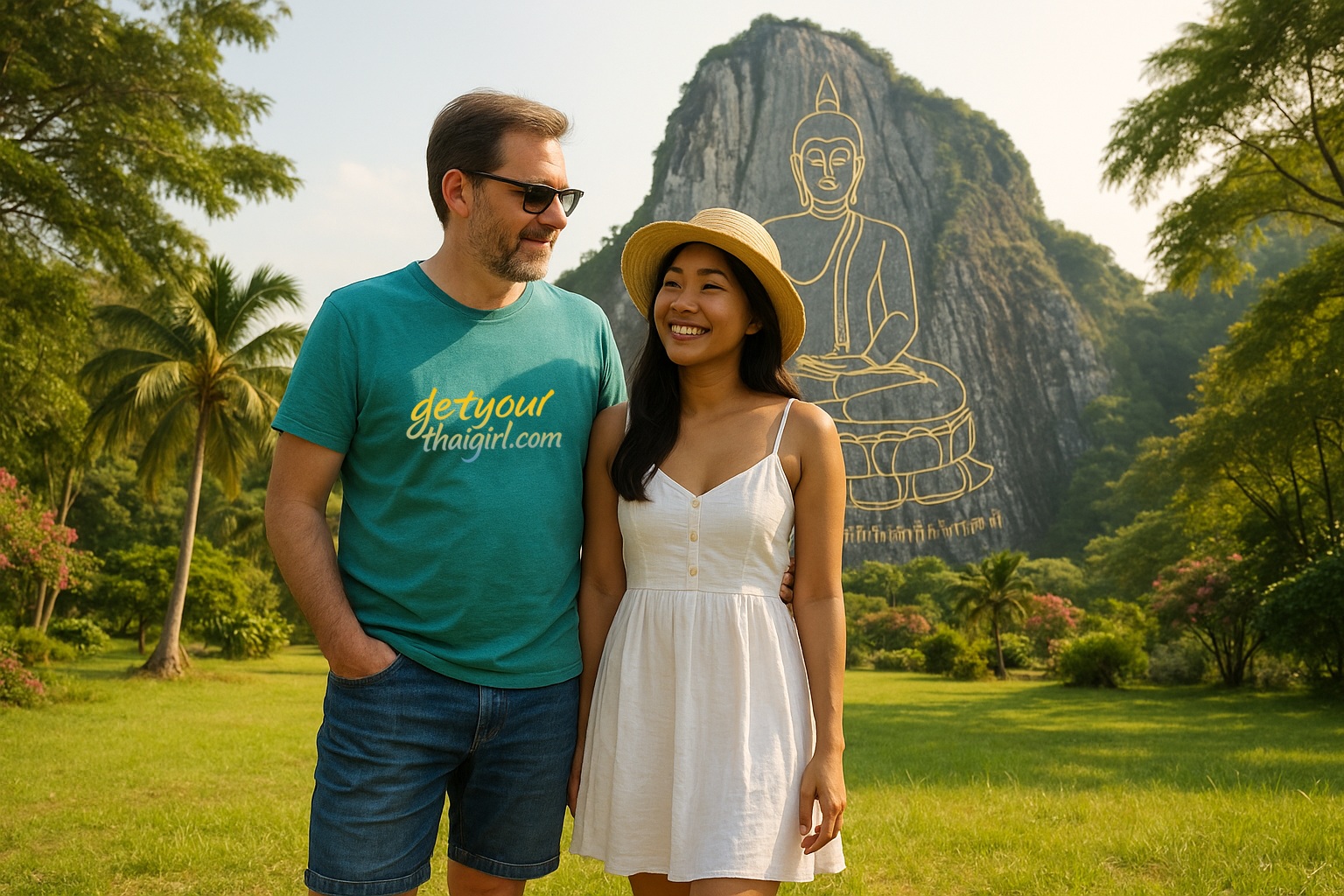 Buddha Mountain, Wein & ein Girl mit frechem Grinsen